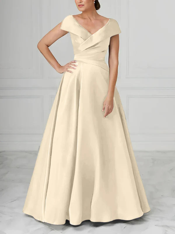 Mother Of The Bride Dresses A-Line Princess V-Neck Satin