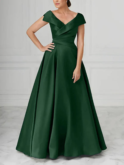 Mother Of The Bride Dresses A-Line Princess V-Neck Satin