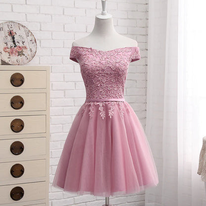 Lovely Off Shoulder Short Party Dress, Cute Homecoming Dress