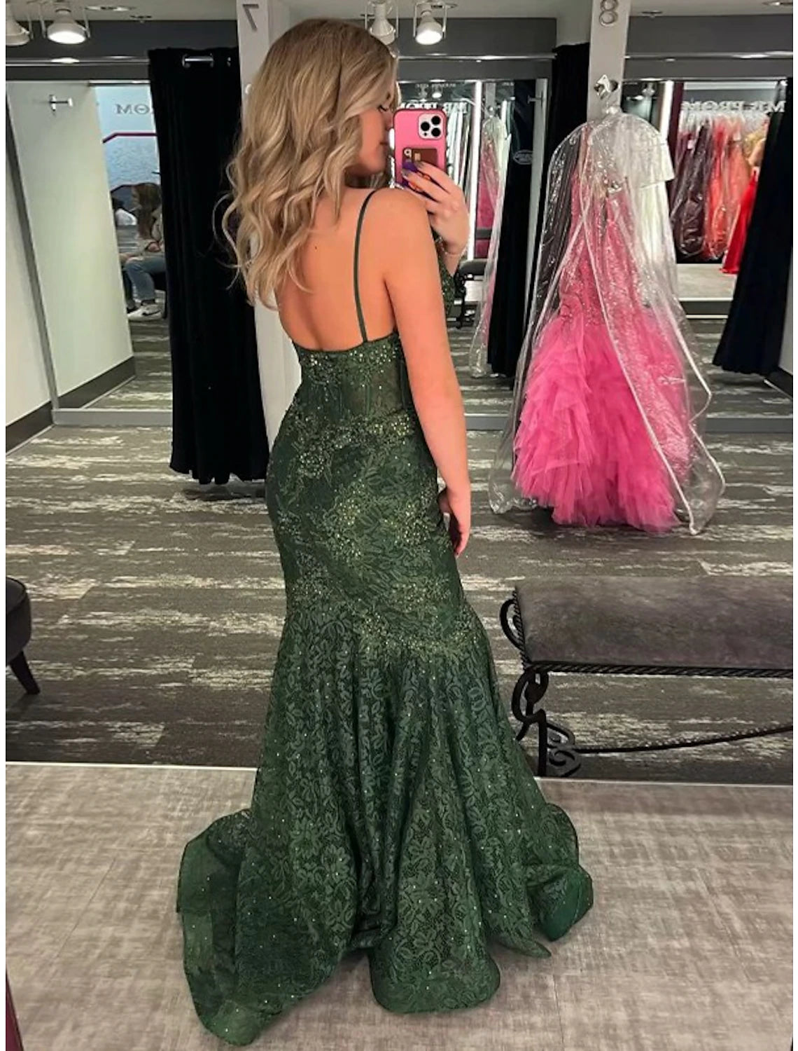 Mermaid / Trumpet Evening Gown Maxi Dress Formal Prom Sweep / Brush Train Sleeveless Spaghetti Strap Spandex Backless with Crystals Appliques Pure Color