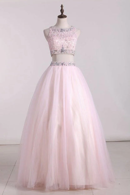 Two-Piece Scoop Ball Gown Quinceanera Dresses Tulle