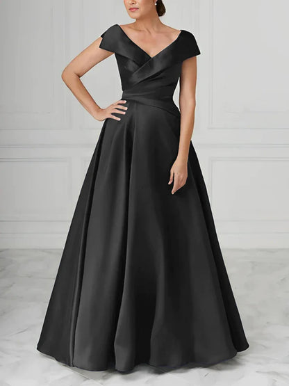 Mother Of The Bride Dresses A-Line Princess V-Neck Satin