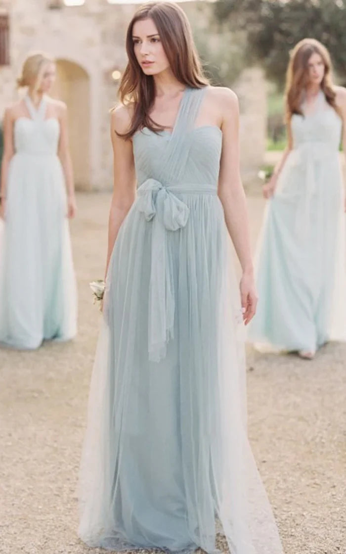 Bridesmaid Dress One-Shoulder Long Tulle With