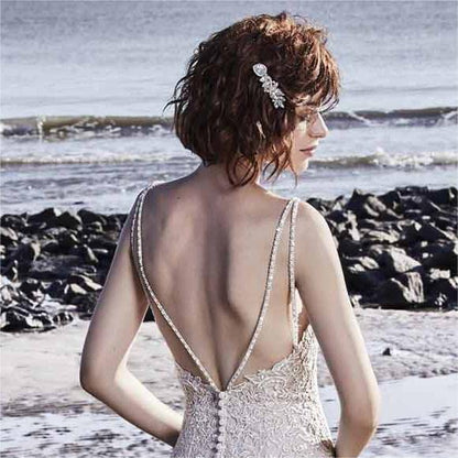 Wedding Dress Boho Slit Lace Appliques Long Sleeve Mermaid Bridal Dresses for Wedding Formal Women's Dresses