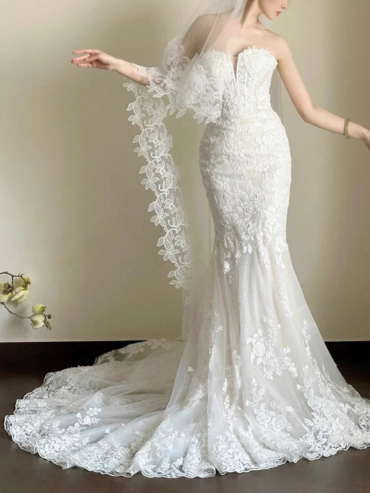 Wedding Dress Sweetheart Mermaid Cultivate oneself Lace Elegant Dignified Formal Dresses