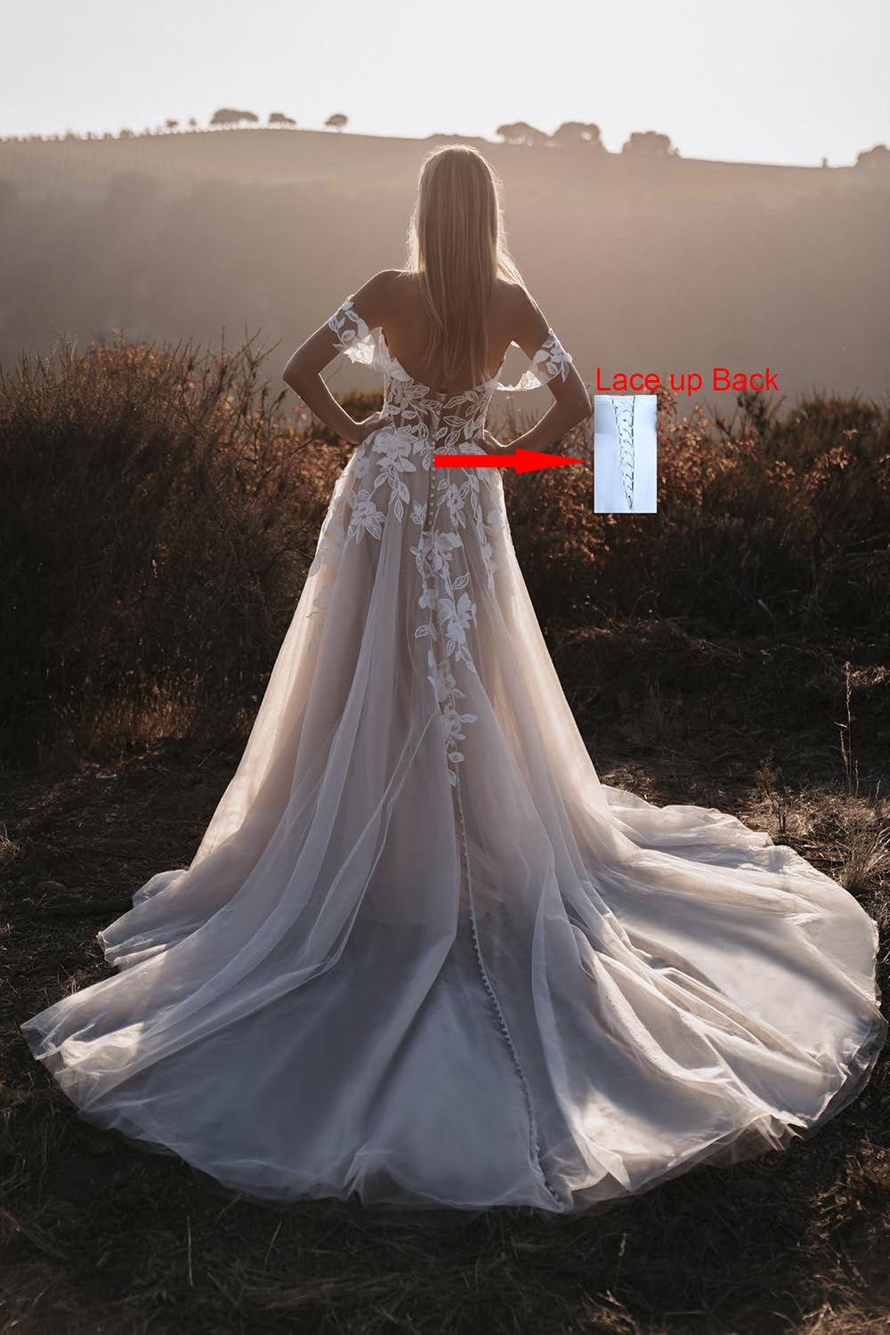 Wedding Dress for Bride Sexy V Neck Slit Lace Bridal Formal Women's Dresses