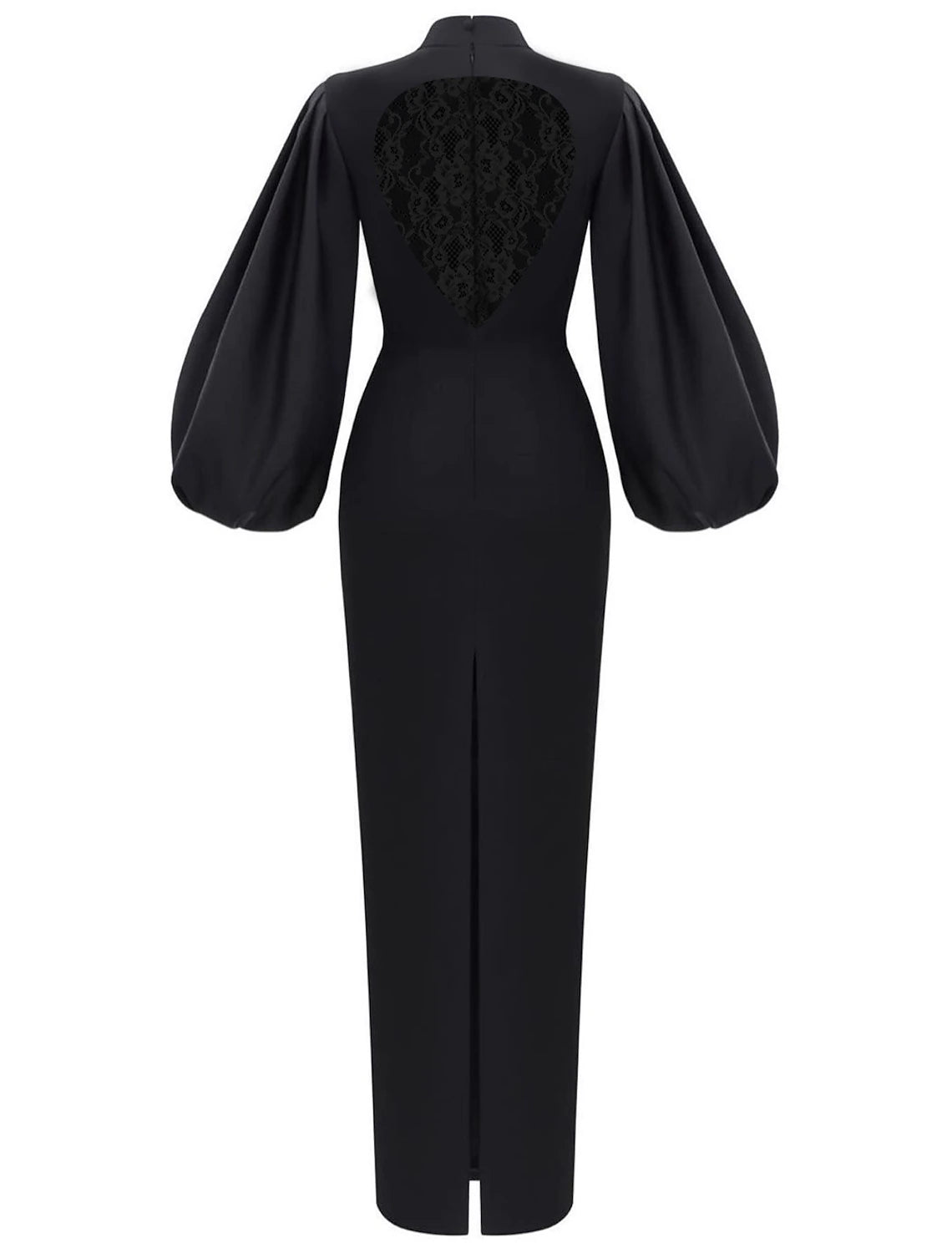 Sheath / Column Minimalist Elegant Wedding Guest Formal Evening Dress High Neck Long Sleeve Floor Length Spandex with Sleek