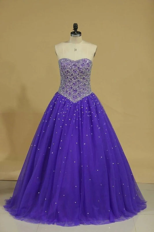 Tulle Ball Gown Sweetheart With Beading Quinceanera PJ5KM3G6