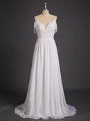 Wedding Dress Spaghetti Strap Chiffon Simple Fashion Dress