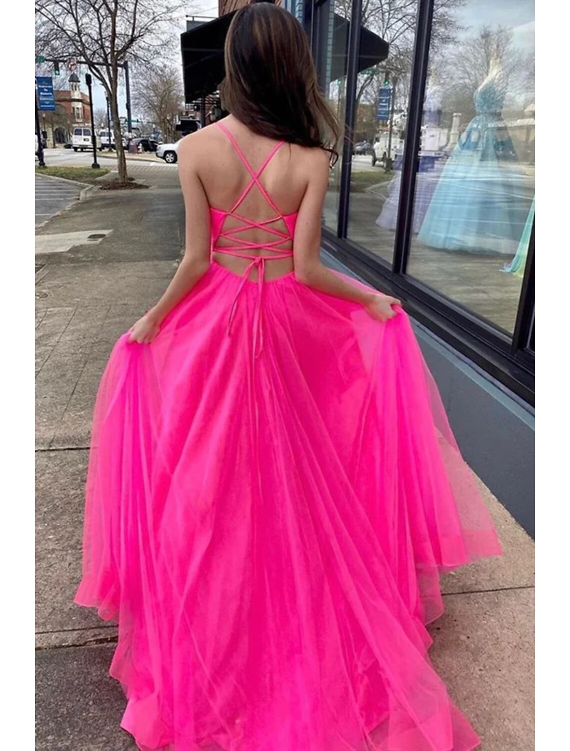 A-Line Prom Dresses Sexy Dress Wedding Party Birthday Court Train Sleeveless Spaghetti Strap Organza with Slit