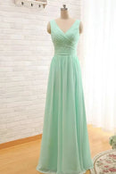 Bridesmaid Dress A-Line Sleeveless Floor-length Chiffon with