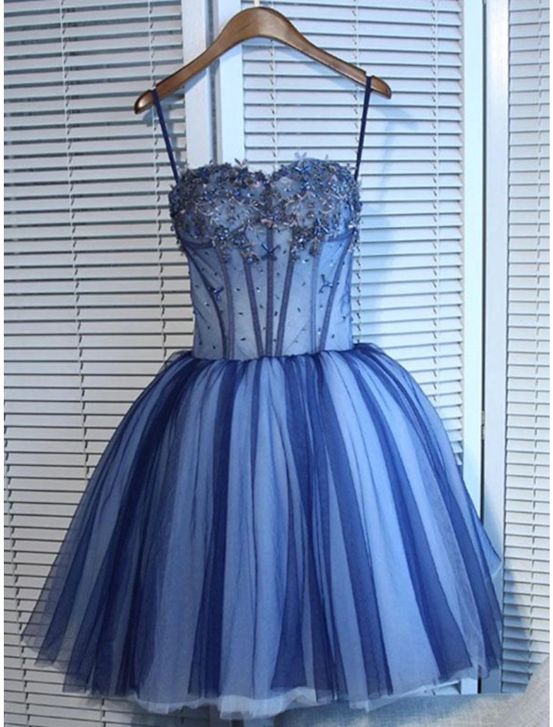 A-Line Homecoming Dresses Elegant Dress Graduation Sweet 16 Short / Mini Sleeveless Spaghetti Strap Tulle with Rhinestone