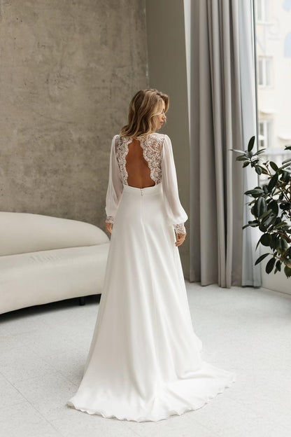 Wedding Dress Princess Lace Off Shoulder Long Sleeves Luxury Ball Gown Bridal Dresses Formal Women's Dresses