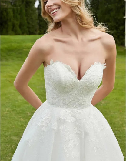 Fall November December Wedding Dress New Pattern Sweetheart Neckline Tulle Elegant Simple Dress