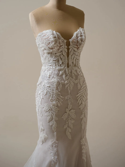 Wedding Dress Off-the-Shoulder Sleeveless Strapless Sweetheart Neckline Mermaid Cultivate oneself Lace Beaded Bridal Gown Formal Wear Dress
