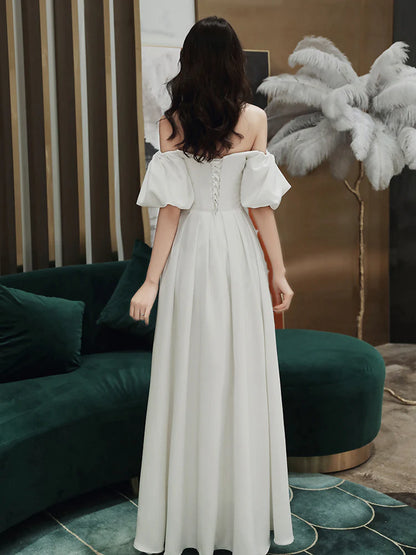 Wedding Dress Off Shoulder Elegant Simple Long Formal Wear Dresses