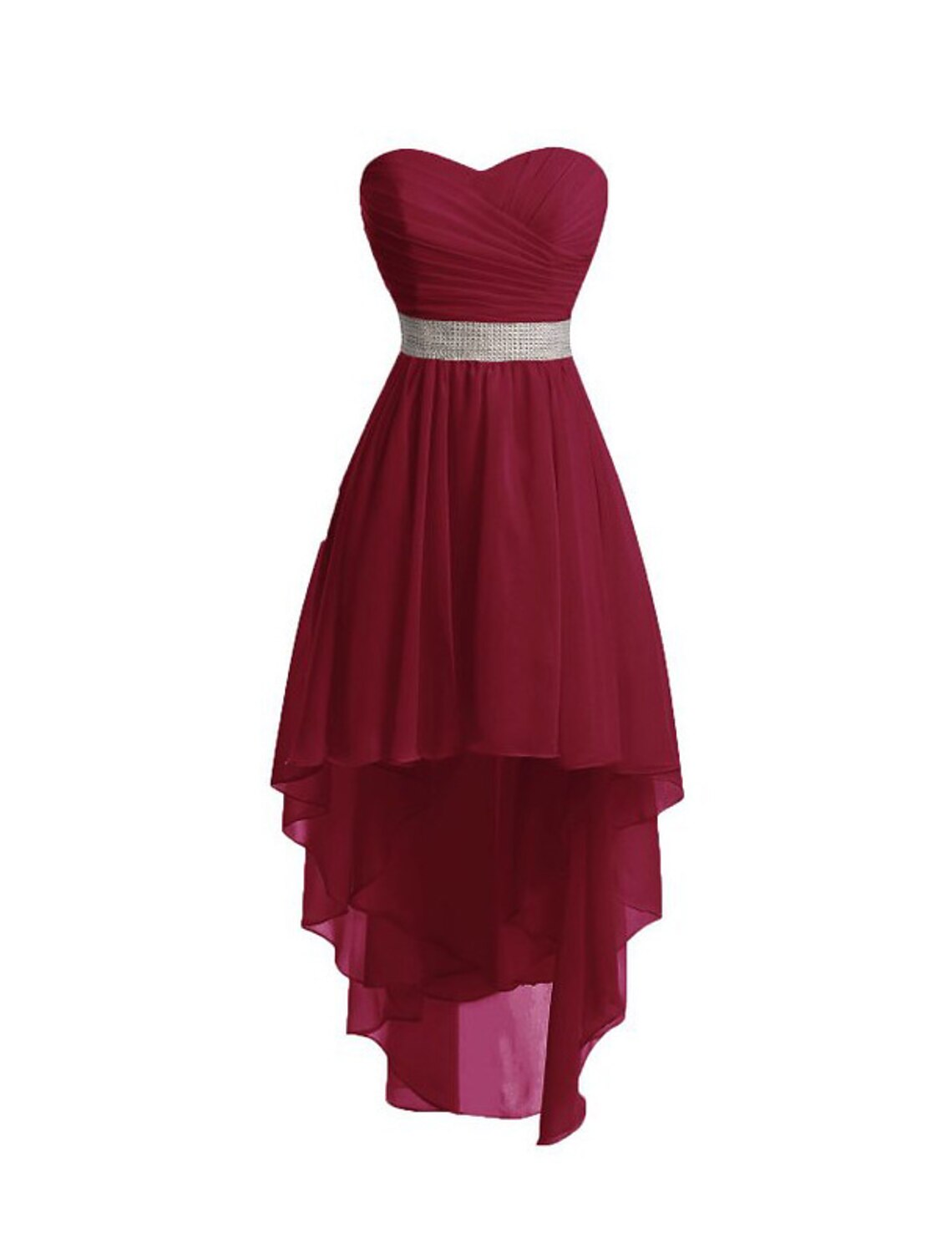 A-Line Homecoming Dresses Tiered Dress Strapless High Low Dress Asymmetrical Sleeveless Chiffon With Ruched