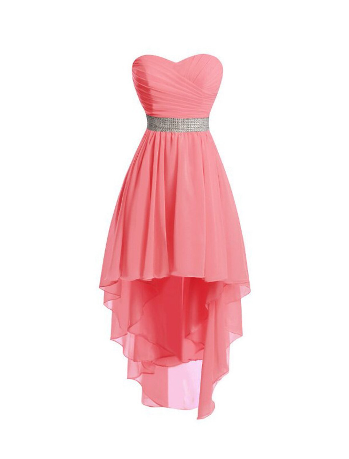 A-Line Homecoming Dresses Tiered Dress Strapless High Low Dress Asymmetrical Sleeveless Chiffon With Ruched