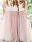 A-Line Bridesmaid Dress V Neck Sleeveless Sexy Floor Length Chiffon with Lace / Pleats