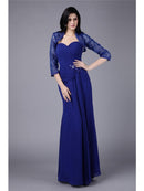 Sheath/Column Sweetheart Beading Applique Chiffon Mother of the Bride Dresses