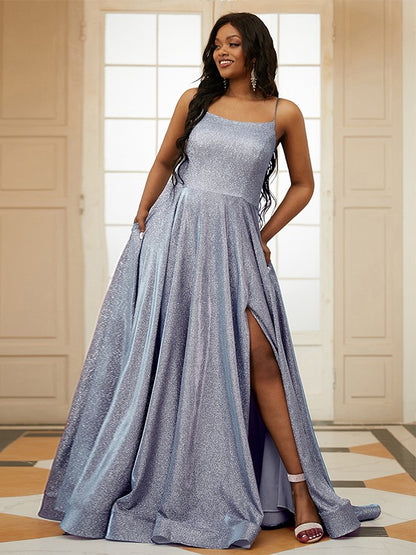 A-Line/Princess Ruffles V-neck Sleeveless Floor-Length Dresses