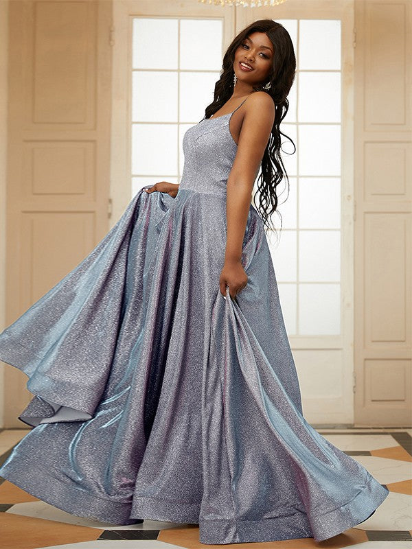 A-Line/Princess Ruffles V-neck Sleeveless Floor-Length Dresses