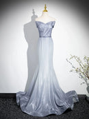 Elegant Dignified Mermaid Gray Long Prom Dress Gradient color Fashion Temperament Party Dress