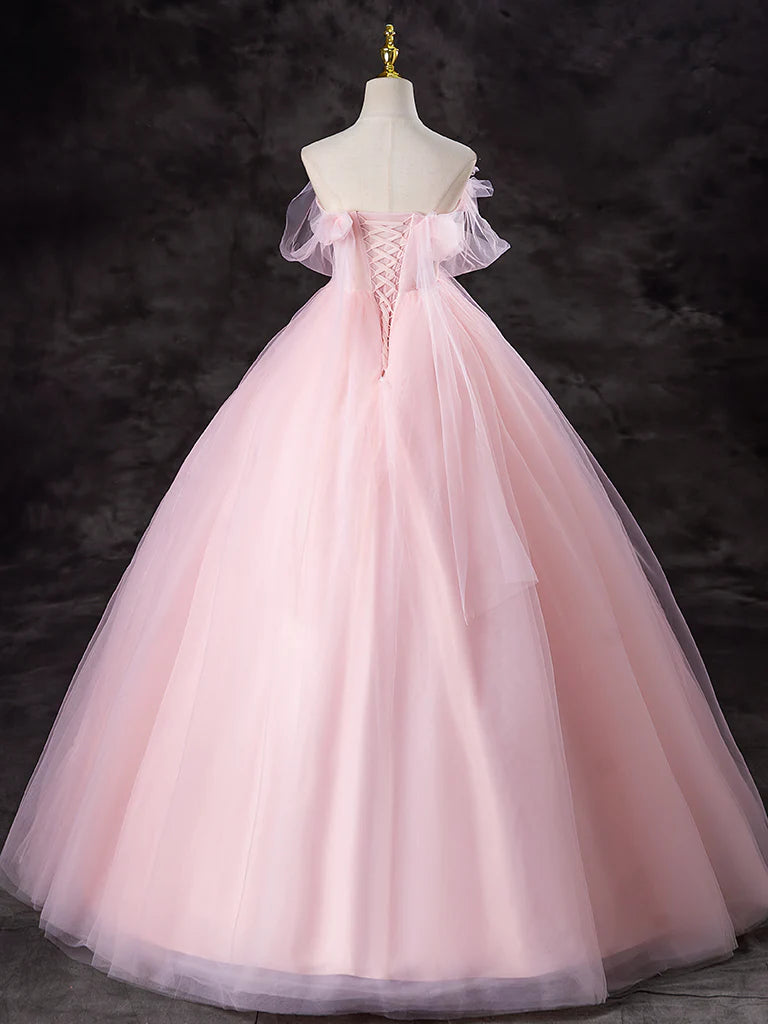 Sweet A-Line Prom Dress Tulle Long Atmosphere Elegant Long Dress