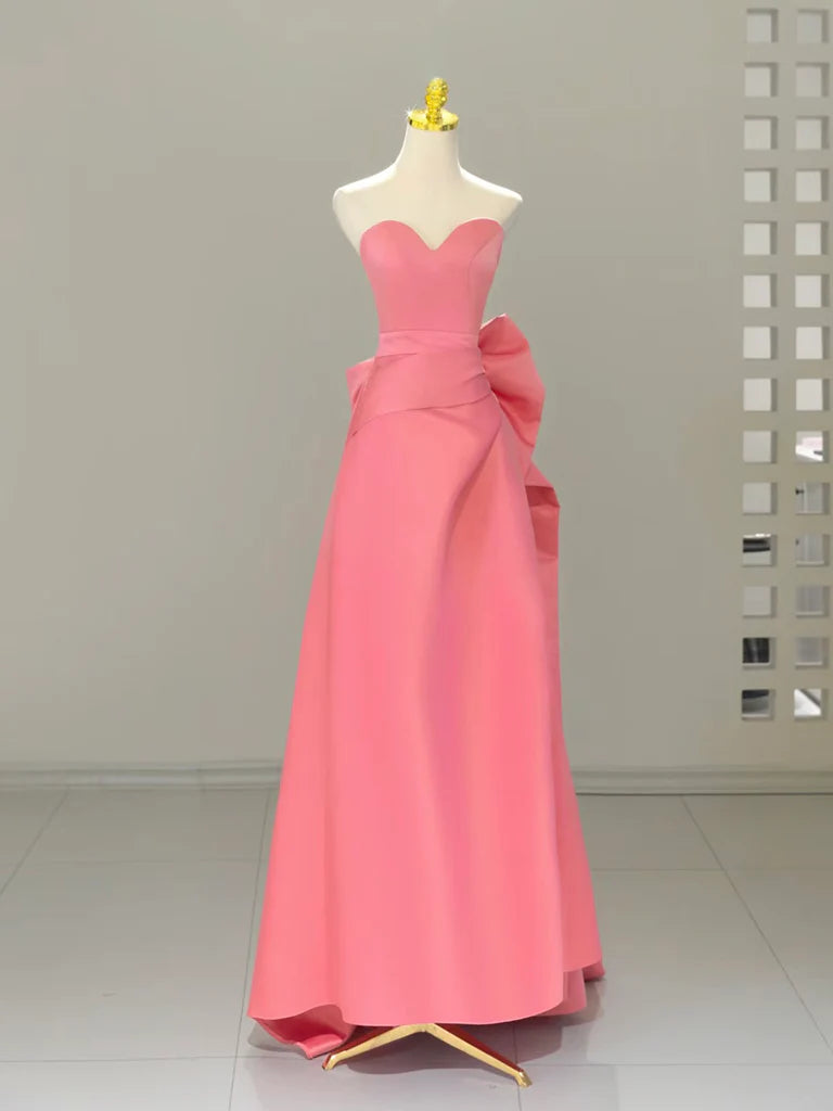 Formal Dress A-Line Sweetheart Neck Satin Long Evening Dress