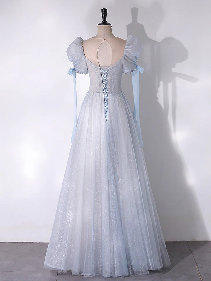 Prom Dress Fashion A-Line Scoop Neckline Elegant Tulle Bead string Fantastic Long Dress