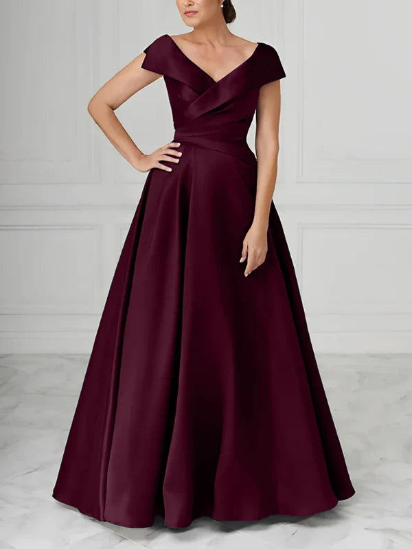 Mother Of The Bride Dresses A-Line Princess V-Neck Satin