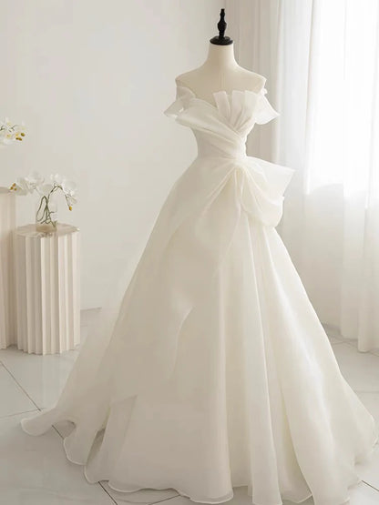 Wedding Dress Strapless A Line Chiffon Sweet Irregular Formal Dresses