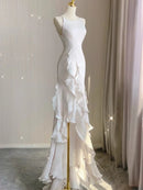 Wedding Dress Mermaid Cultivate oneself Ruffle Long Backless Formal Dresses