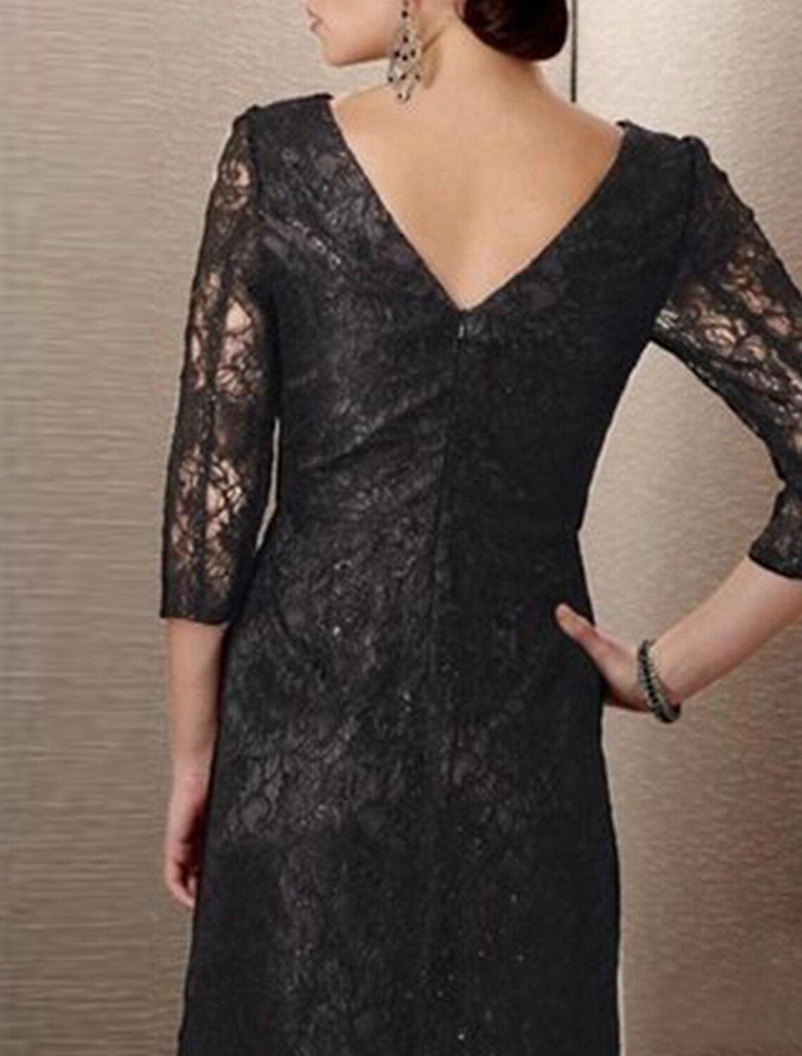 A-Line Mother of the Bride Dress Formal Wedding Guest Party Elegant V ...