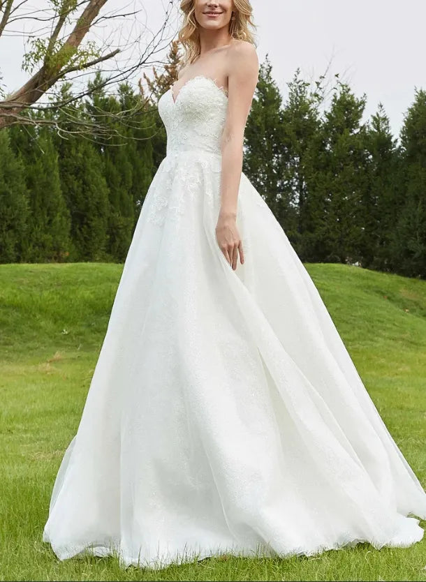 Fall November December Wedding Dress New Pattern Sweetheart Neckline Tulle Elegant Simple Dress