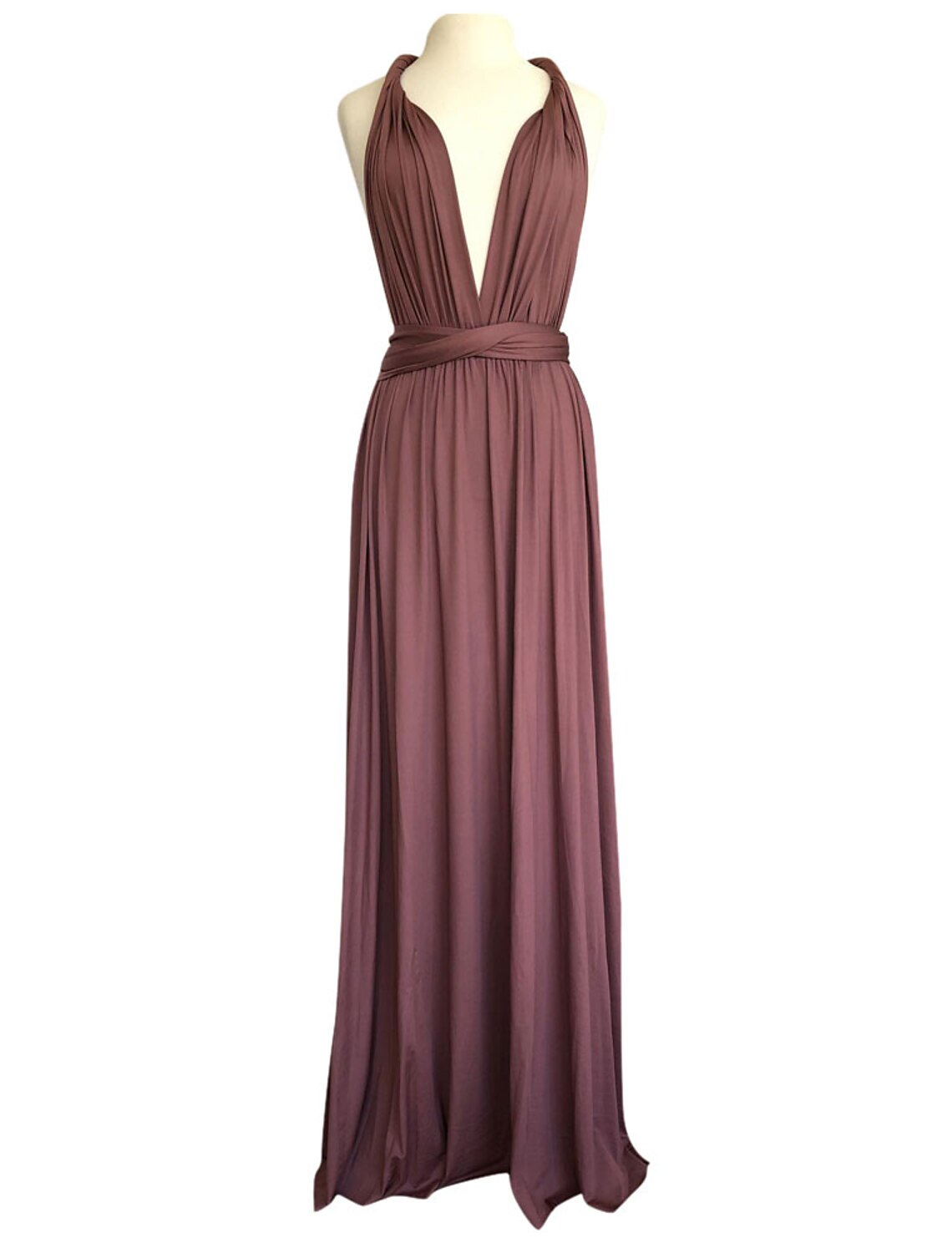 Sheath / Column Bridesmaid Dress Cross Front / V Neck Sleeveless Elegant Floor Length Spandex with Draping / Ruching