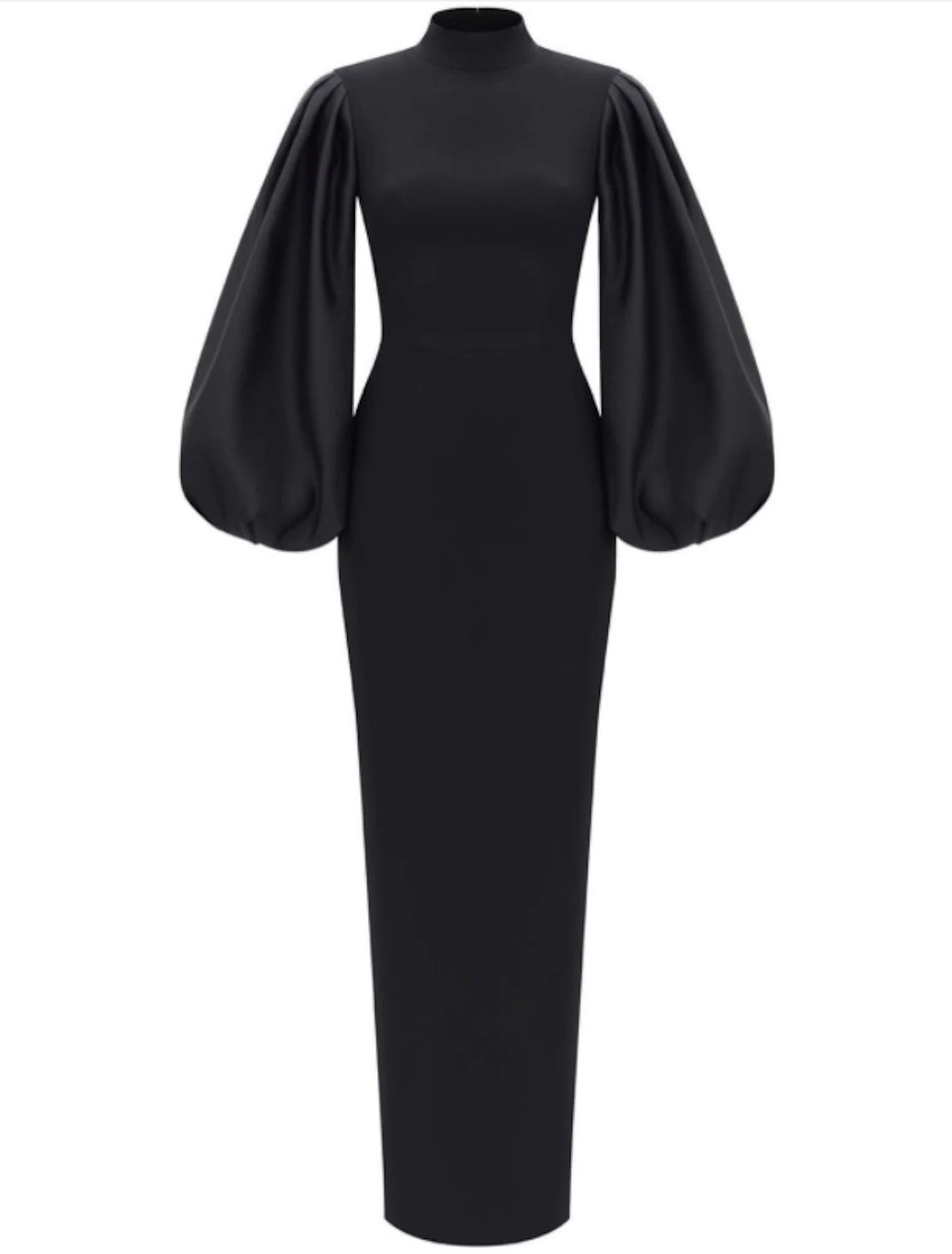 Sheath / Column Minimalist Elegant Wedding Guest Formal Evening Dress High Neck Long Sleeve Floor Length Spandex with Sleek