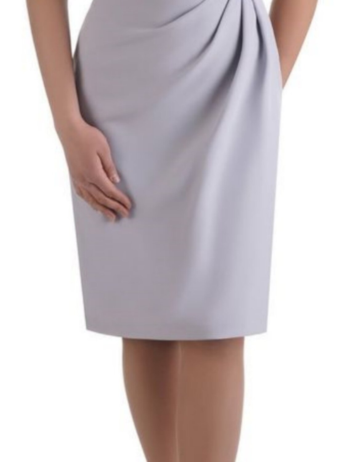 Sheath / Column Mother of the Bride Dress Wedding Guest Elegant V Neck Knee Length Stretch Fabric Short Sleeve with Ruched