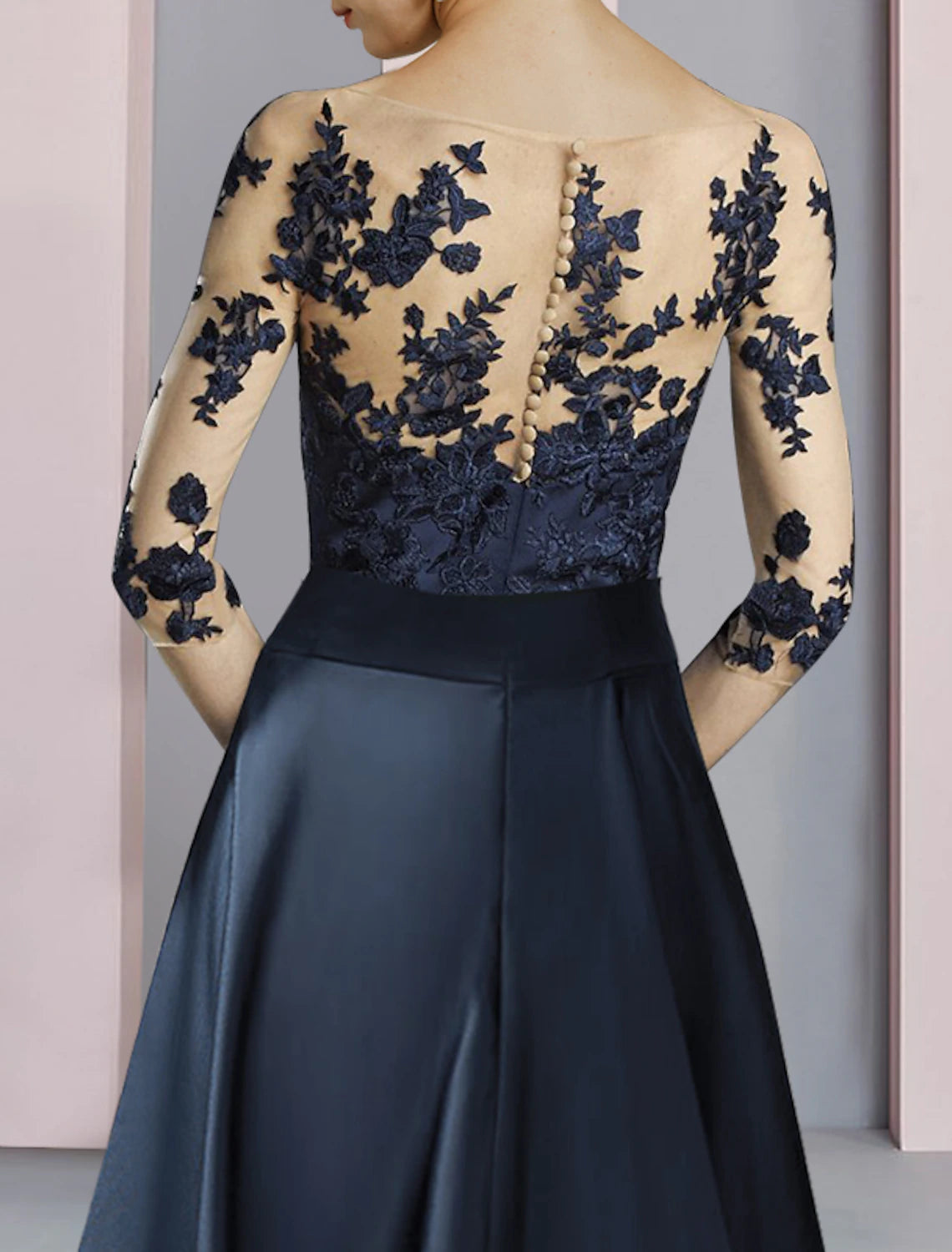 Mother of the Bride Dress Wedding Guest Elegant Party Neck Ankle Lengt