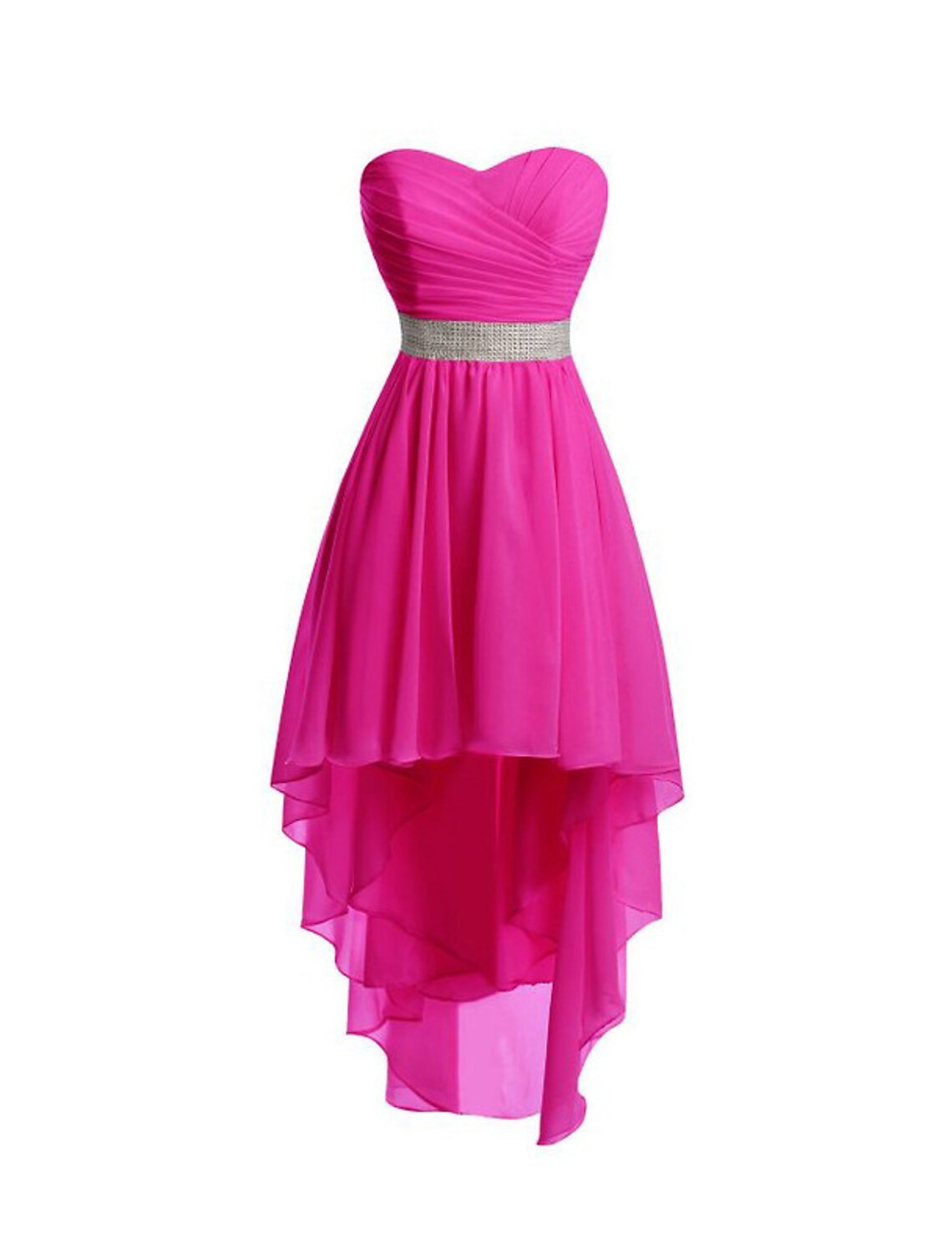 A-Line Homecoming Dresses Tiered Dress Strapless High Low Dress Asymmetrical Sleeveless Chiffon With Ruched