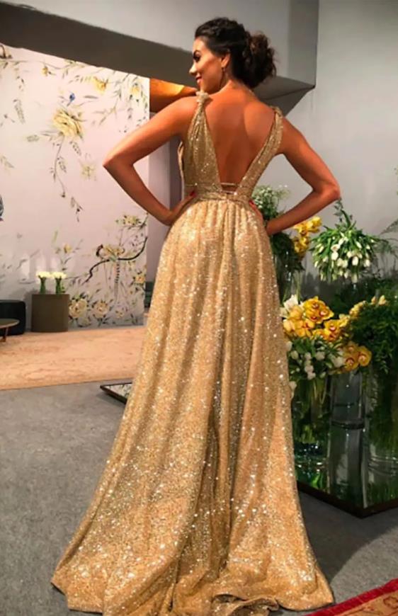 A-Line Prom Dresses Luxurious Dress Homecoming Sweep / Brush Train Sleeveless Spaghetti Strap Stretch Satin Backless with Sequin