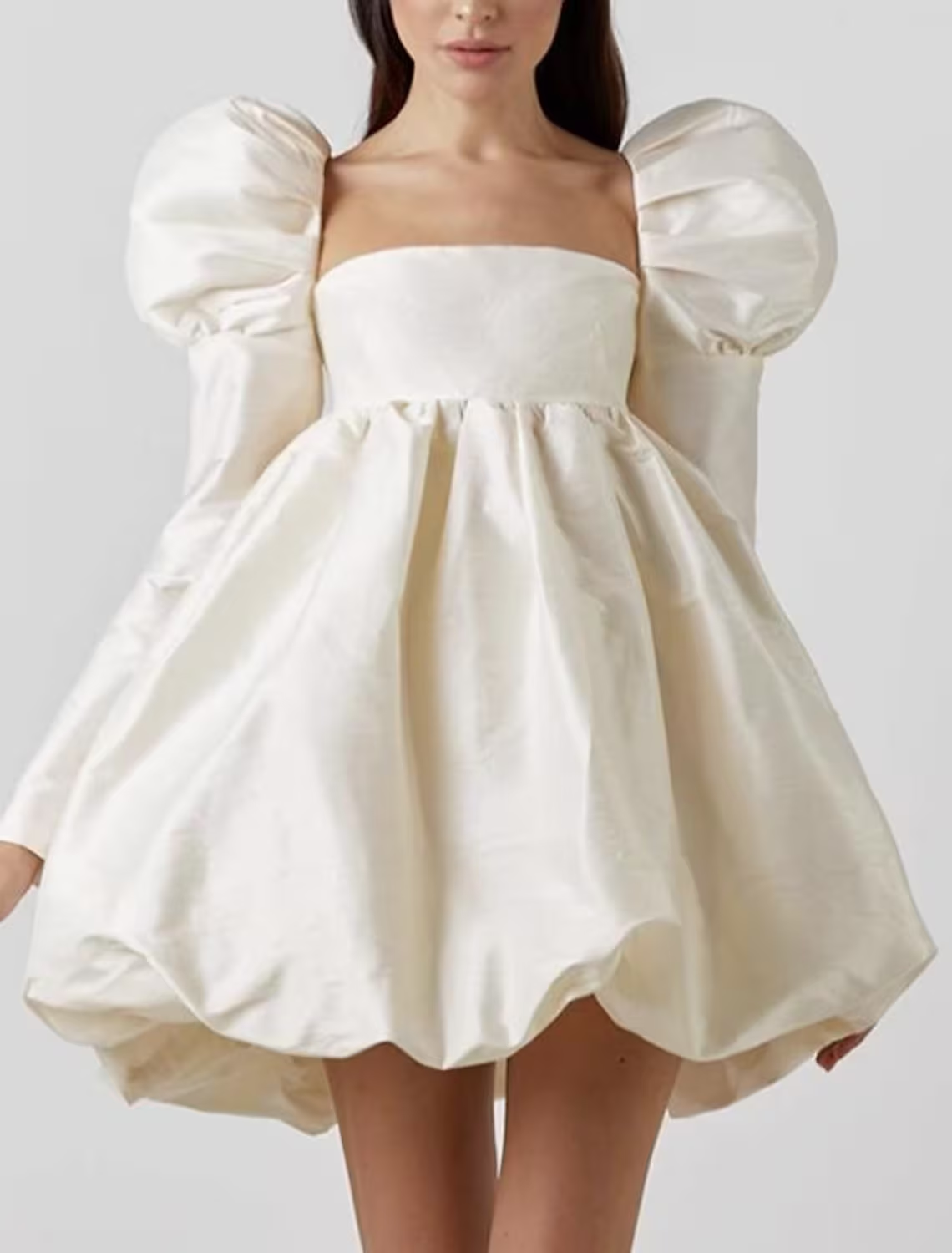 Ball Gown Homecoming Dresses Little White Dresses Dress Cocktail Party Short / Mini Long Sleeve Square Neck Satin with Strappy