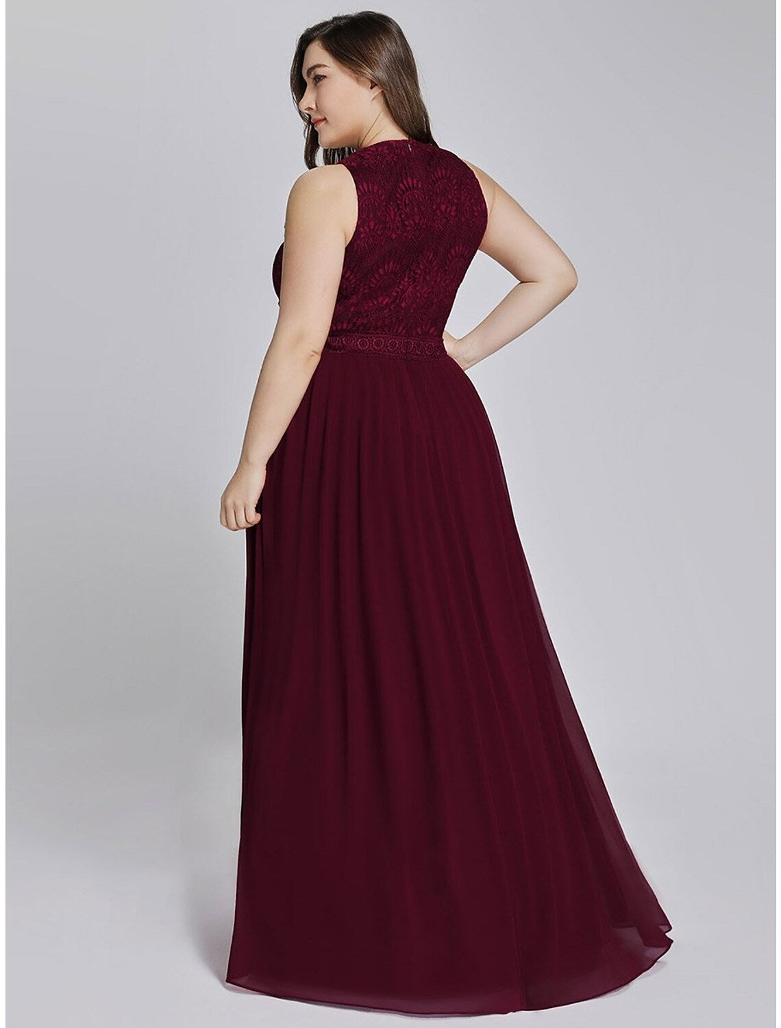 A-Line Prom Dresses Elegant & Luxurious Dress Wedding Guest Floor Length Sleeveless Jewel Neck Chiffon with Crystals