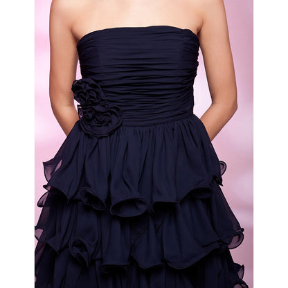 Ball Gown Dress Homecoming Knee Length Sleeveless Strapless Chiffon with Ruched Draping Flower