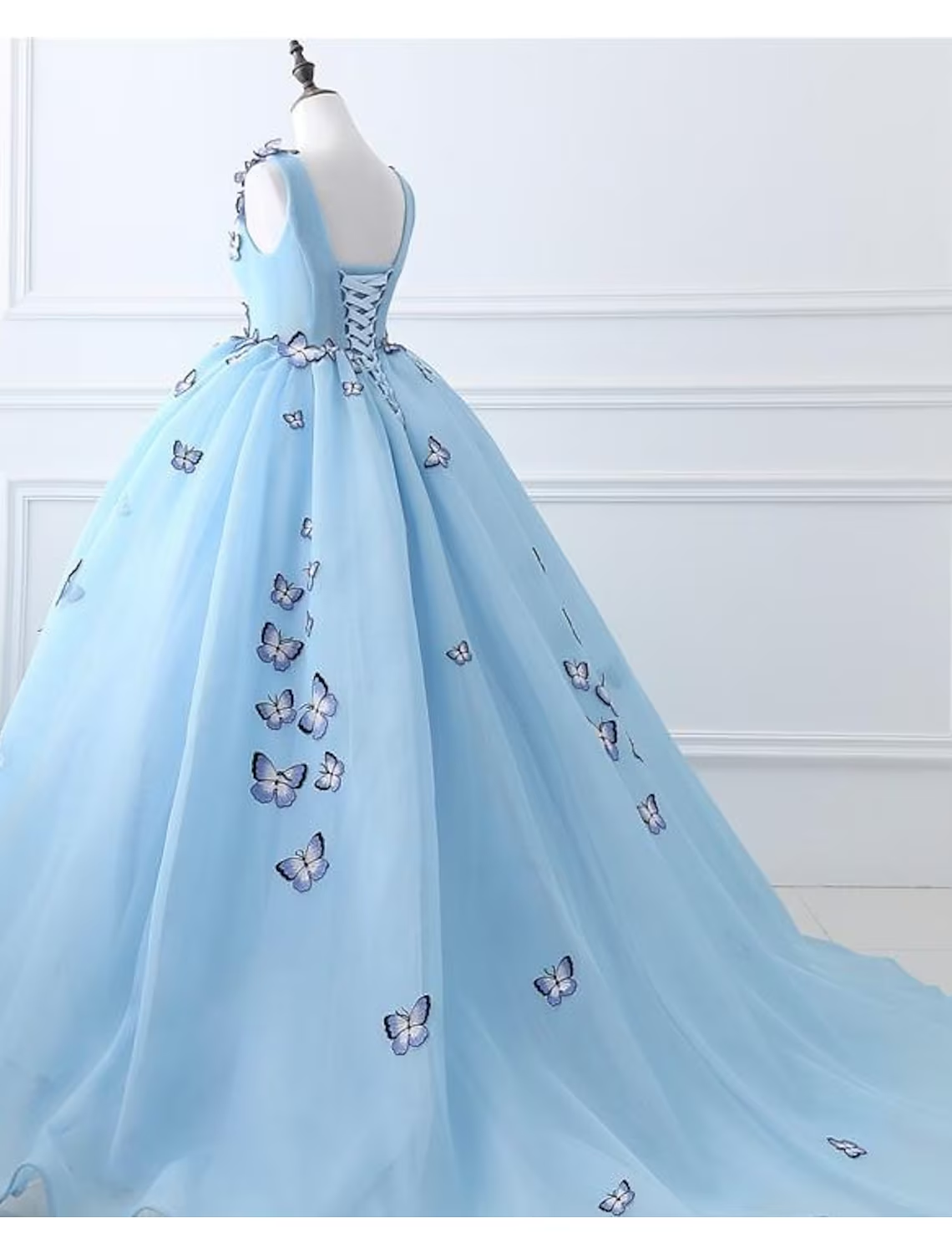 Ball Gown Prom Dresses Luxurious Dress Engagement Court Train Sleeveless V Neck Tulle with Pleats Appliques