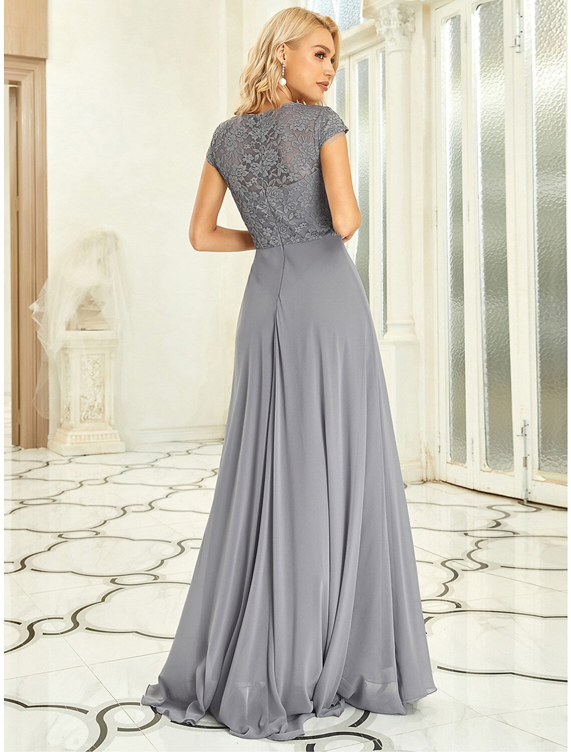 Sheath / Column Prom Dress Off Shoulder High Waisted Summer Bridesmaid Dress Elegant Sweep / Brush Train Chiffon with Pleats