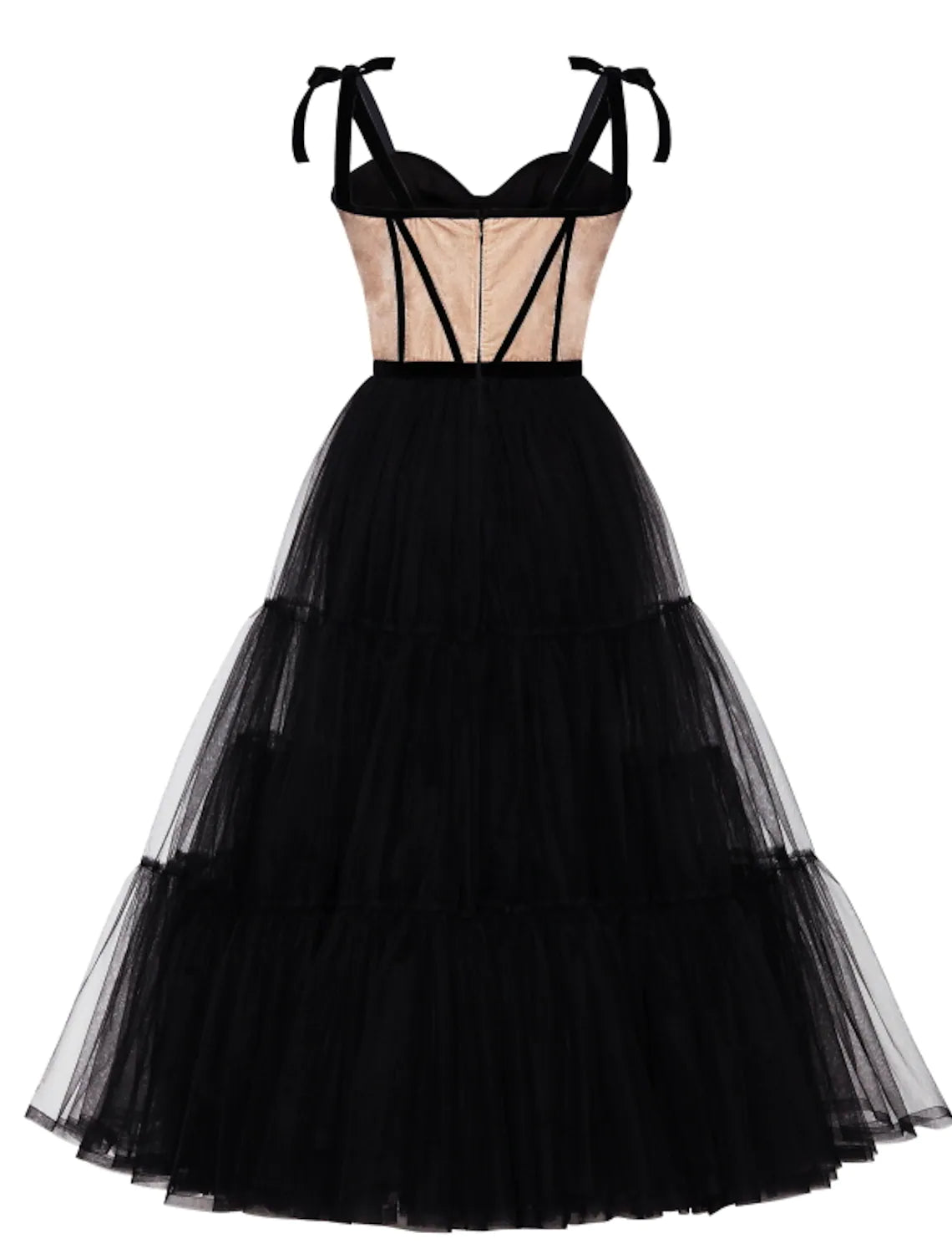 A-Line Cocktail Dresses Party Dress Wedding Guest Tea Length Sleeveless Sweetheart Wednesday Addams Family Tulle with Pleats Tiered