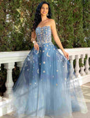 Ball Gown Prom Dresses Luxurious Dress Wedding Party Court Train Sleeveless Strapless Lace with Sequin Appliques